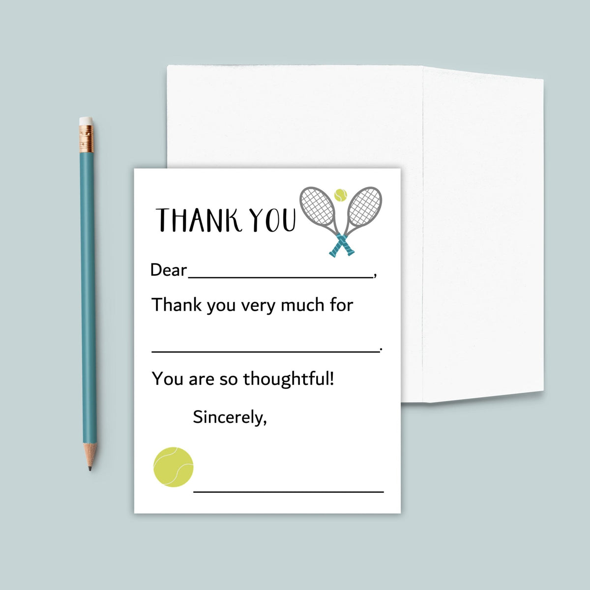 Tennis - Fill - in Thank You Notes - The Note House