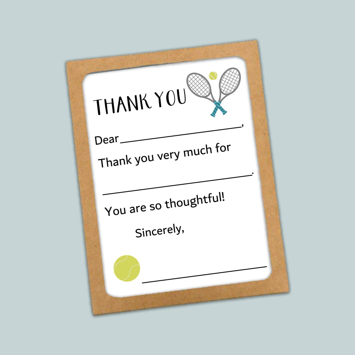 Tennis - Fill - in Thank You Notes - The Note House