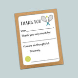Tennis - Fill - in Thank You Notes - The Note House