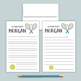 Tennis - Personalized Lined Letter Template - The Note House