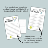 Tennis - Personalized Lined Letter Template - The Note House