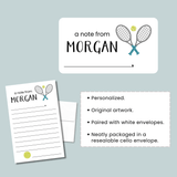 Tennis - Personalized Lined Letter Template - The Note House