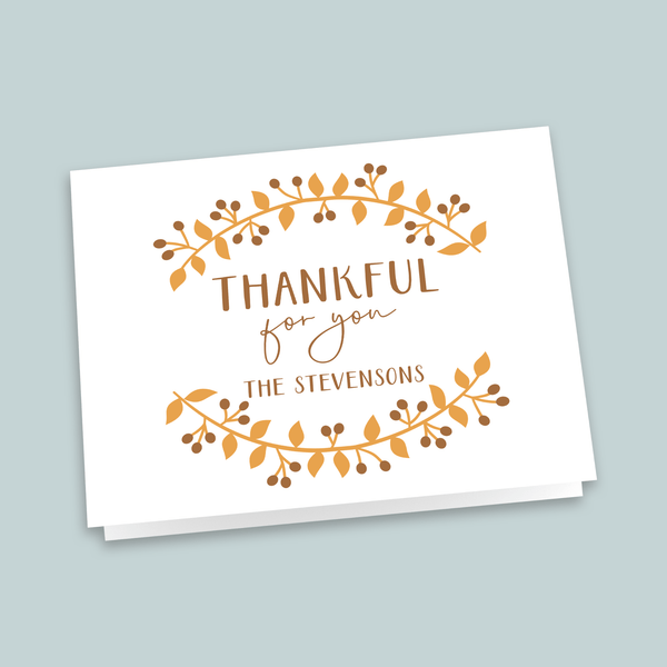 Thankful - Personalized Folded Note Card - The Note House