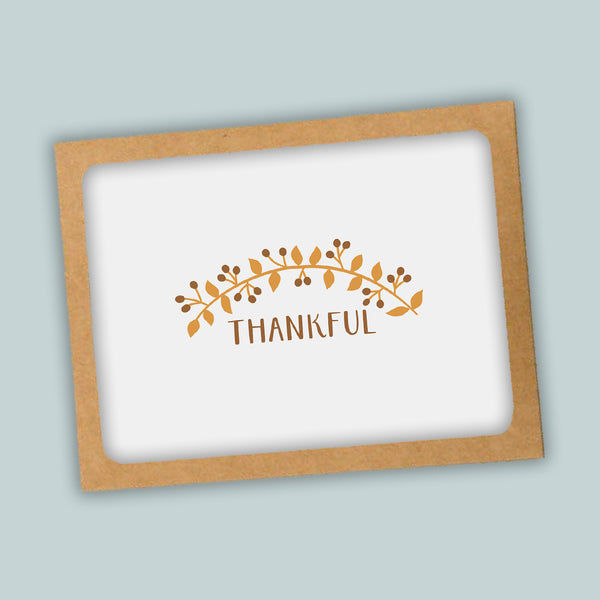 Thankful - Folded Note Card