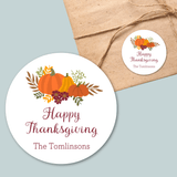 Thanksgiving Pumpkins - Personalized Round Gift Sticker - The Note House