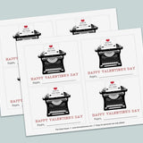 Typewriter - Classroom Valentine's Day Cards - Printable Instant Download - The Note House