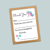 Unicorn - Fill - in Thank You Cards - The Note House