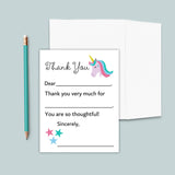 Unicorn - Personalized Fill - in - the - Blank Thank You Cards - The Note House