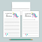 Unicorn - Personalized Lined Letter Template - The Note House