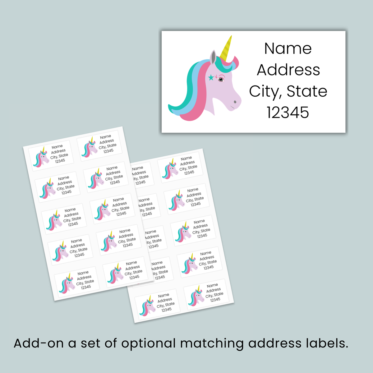 Unicorn - Personalized Lined Letter Template