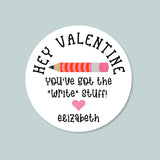 Valentine's Day Pencil - Personalized Round Gift Sticker - The Note House