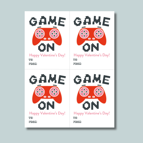 Video Game - Classroom Valentine's Day Cards - Printable Instant Download - The Note House