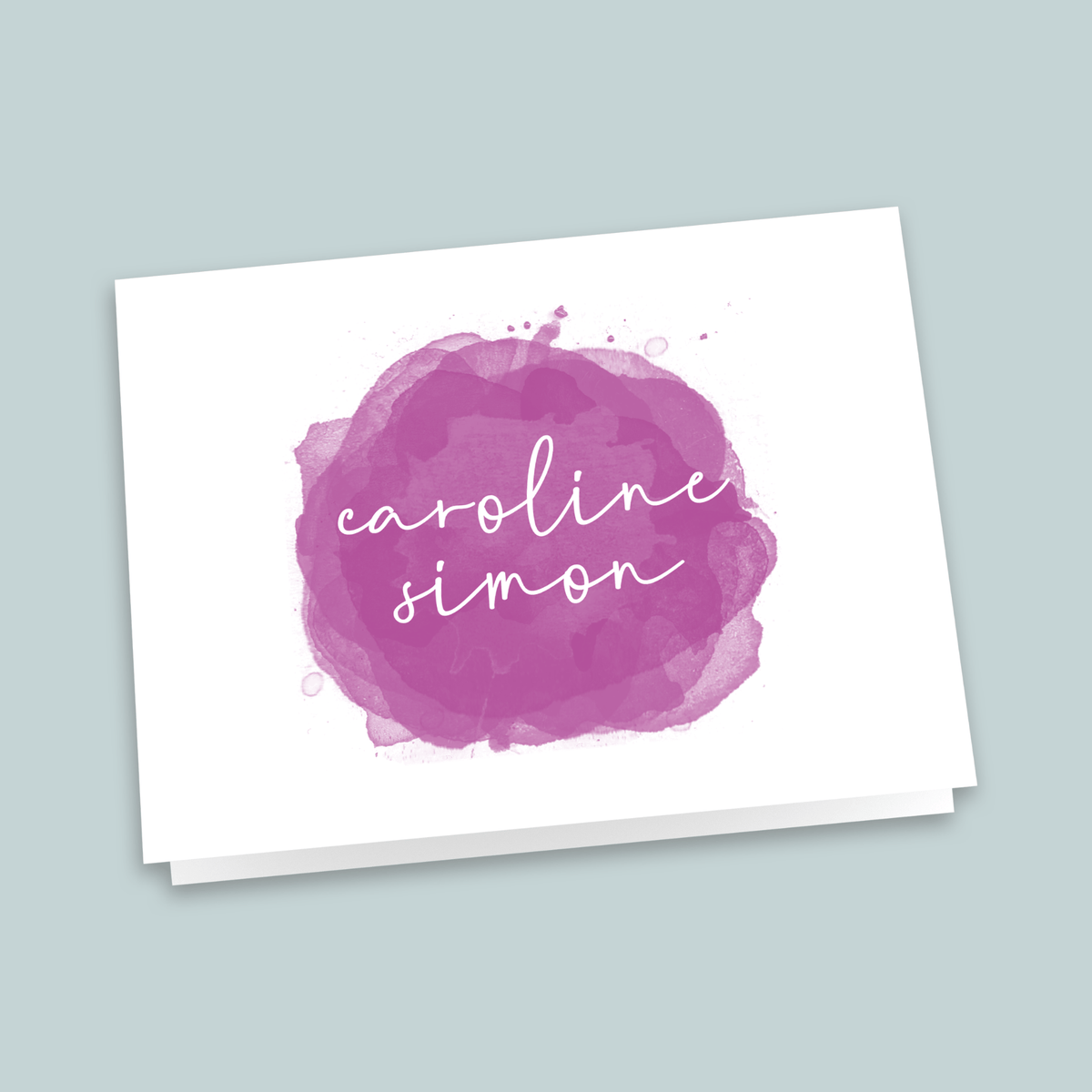 Watercolor Splash - Personalized Folded Note Card - The Note House