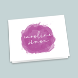 Watercolor Splash - Personalized Folded Note Card - The Note House