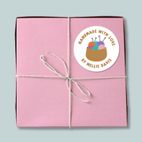 Yarn Basket - Personalized Round Handmade with Love Gift Sticker - The Note House