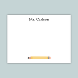 Yellow Pencil - Personalized Flat Note Card - The Note House