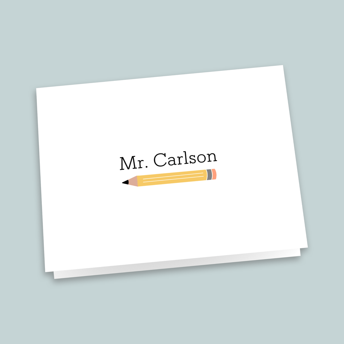 Yellow Pencil - Personalized Folded Note Card - The Note House