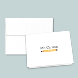 Yellow Pencil - Personalized Folded Note Card - The Note House