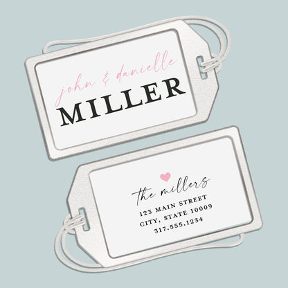 Newlyweds Personalized Acrylic Luggage Tag with Loop - Personalized ID Tag