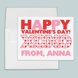 Argyle Hearts - Personalized Valentine's Day Card - The Note House