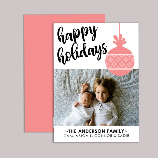 Argyle Ornament - Personalized Photo Card - The Note House