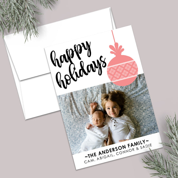 Argyle Ornament - Personalized Photo Card - The Note House