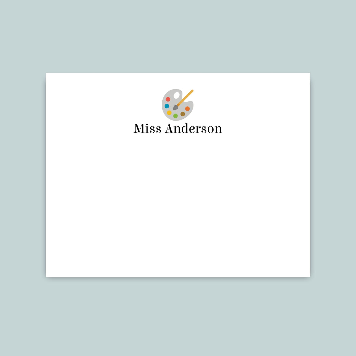 Art Teacher - Personalized Flat Note Card - The Note House