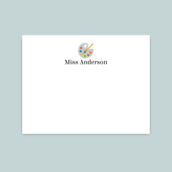 Art Teacher - Personalized Flat Note Card - The Note House