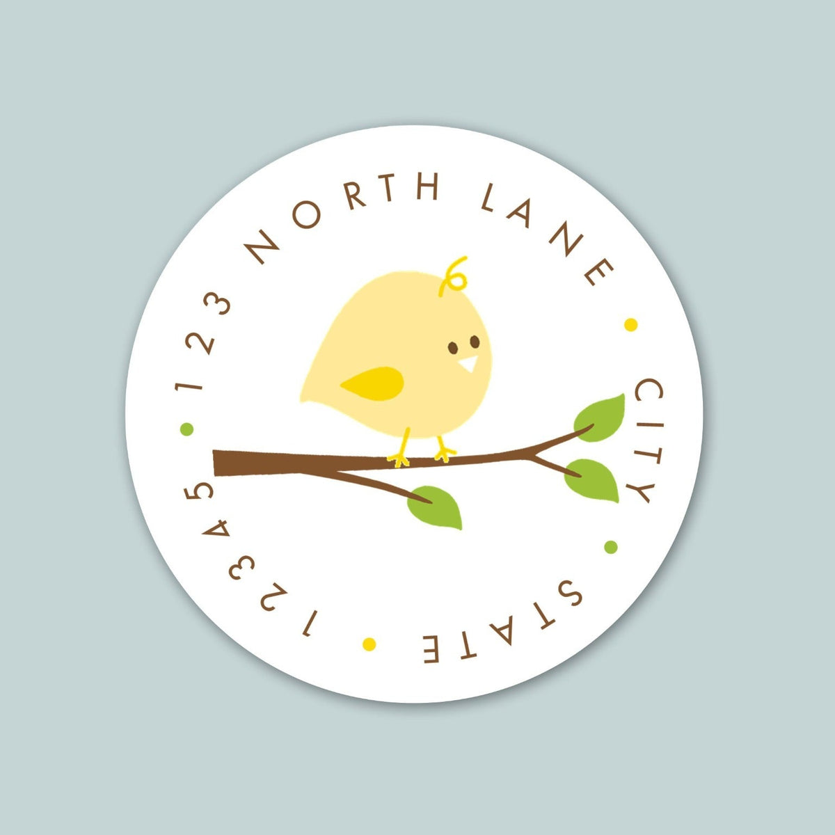 Baby Bird - Round Address Label - The Note House