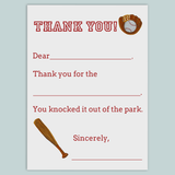 Baseball - Fill-in-the-Blank Thank You Cards - The Note House