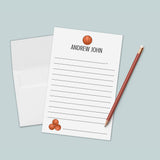 Basketball Sport- Personalized Lined Letter Writing Stationery - The Note House