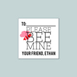 Bee Mine Valentine's Day - Personalized Square Gift Sticker - The Note House