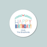 Birthday Branches - Personalized Round Gift Sticker - The Note House