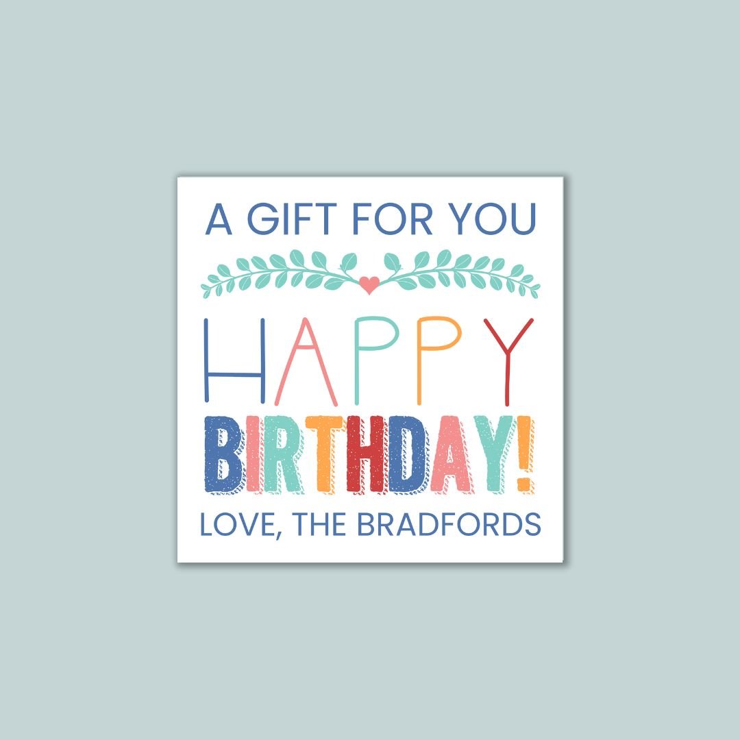 Birthday Branches - Personalized Square Gift Sticker - The Note House