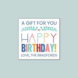 Birthday Branches - Personalized Square Gift Sticker - The Note House