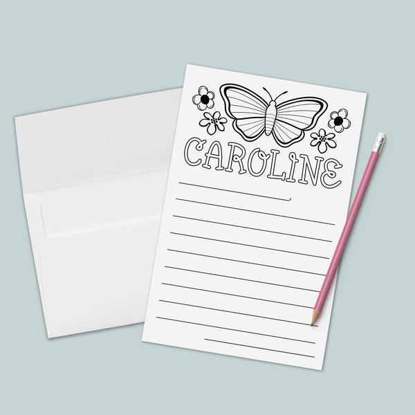 butterfly-personalized-lined-coloring-stationery-the-note-house for Free Printable Butterfly Writing Paper Butterfly - Personalized Lined Coloring Stationery – The Note House for Free Printable Butterfly Writing Paper