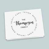 Calligraphy Script Family Circle - Personalized Folded Note Card - The Note House