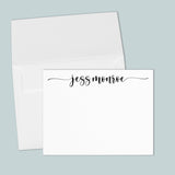 Calligraphy Script - Personalized Flat Note Card - The Note House