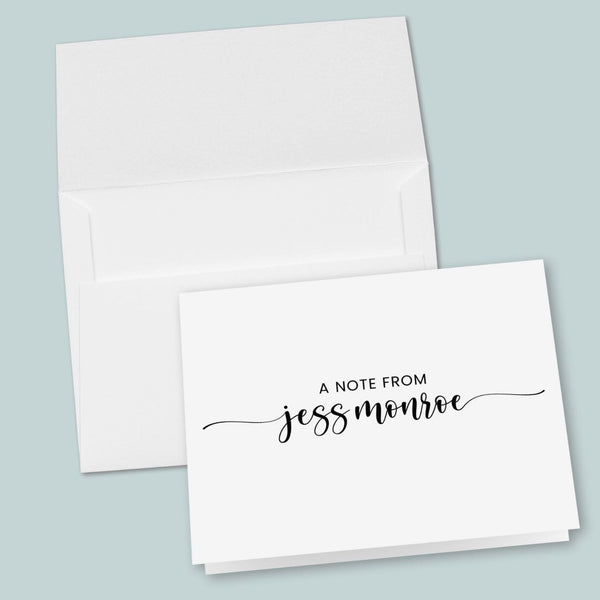 Calligraphy Script - Personalized Folded Note Card - The Note House