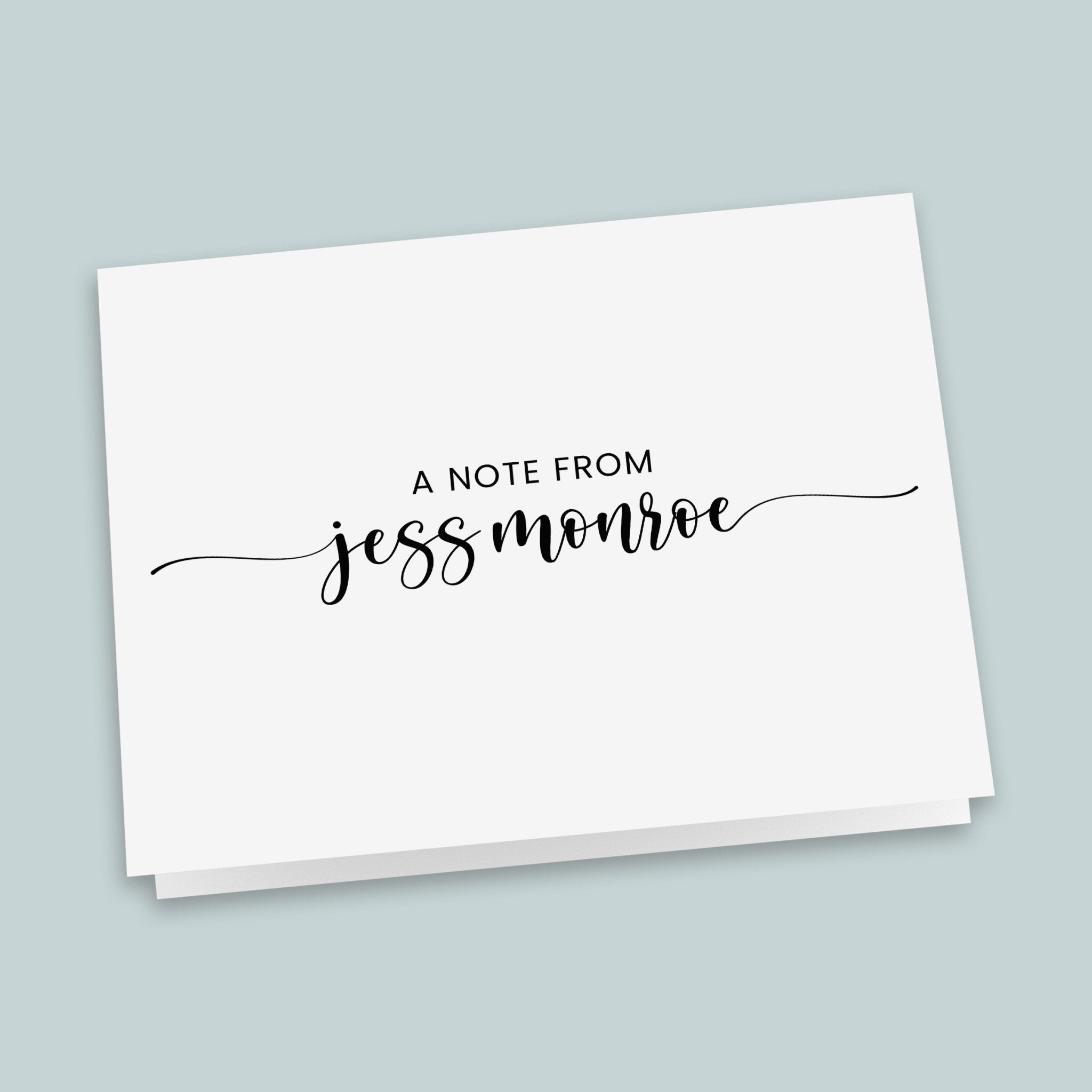 Calligraphy Script - Personalized Folded Note Card – The Note House