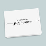 Calligraphy Script - Personalized Folded Note Card - The Note House