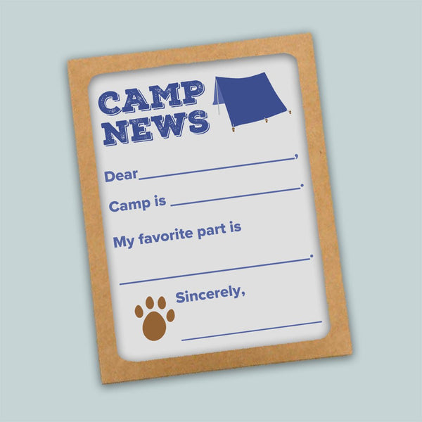 Camp News (Blue) - Fill-in-the Blank Camp Notes - The Note House