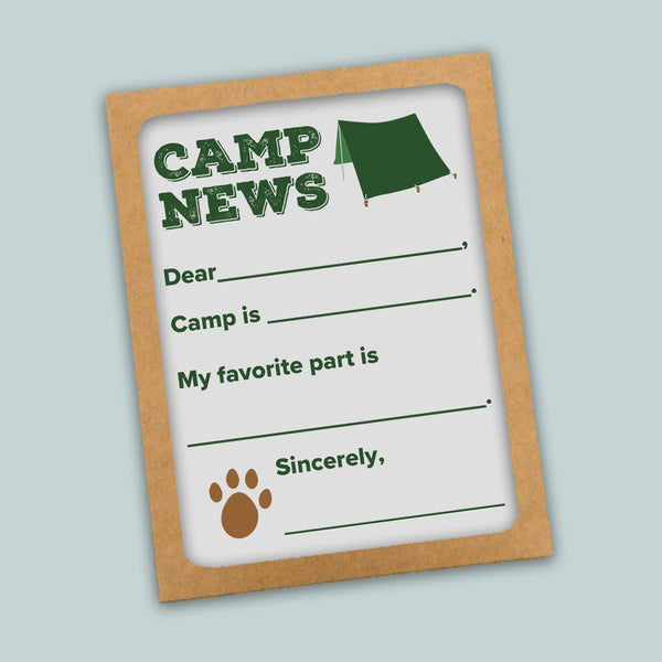 Camp News (Green) - Fill-in-the Blank Camp Notes - The Note House