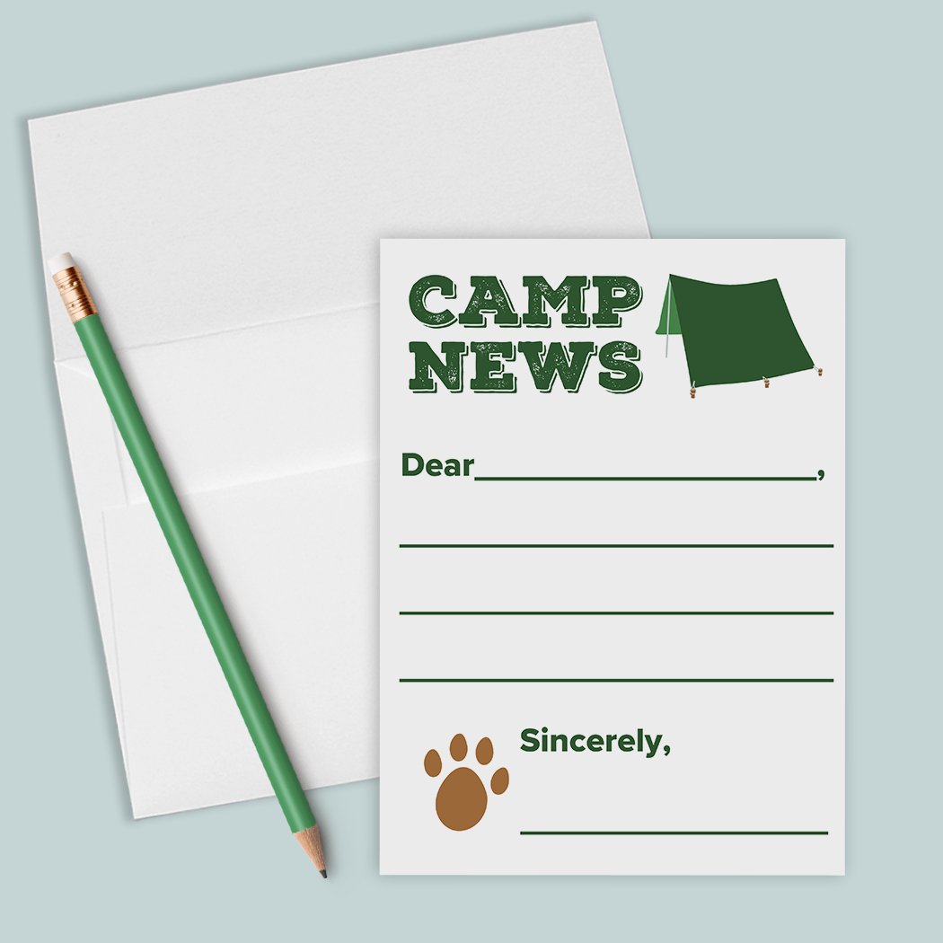 Camp News (Green) - Lined Camp Notes - The Note House
