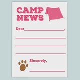 Camp News (Pink) - Lined Camp Notes - The Note House