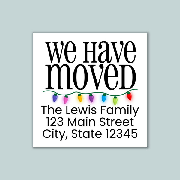 Christmas Lights - We've Moved Address Label - The Note House