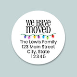 Christmas Lights - We've Moved Round Address Label - The Note House