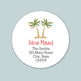 Christmas Palm Tree - We've Moved Round Address Label - The Note House