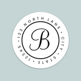 Classic Block Initial - Round Address Label - The Note House