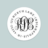 Classic Interlocking Monogram - Round Address Label - The Note House